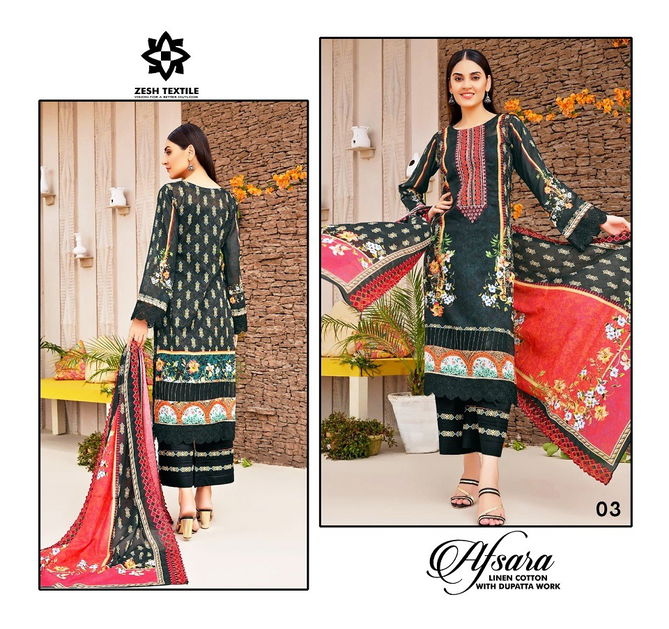 Afsara By Zesh Cotton Embroidery Pakistani Dress Material Wholesale Price In Surat